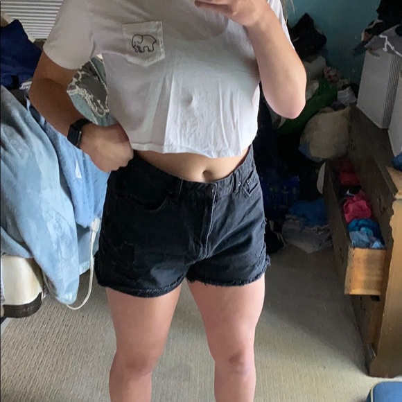 High Waist Distressed Shorts - Picture 1 of 6